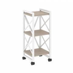 Loft Стеллаж на колесных опорах-3 полки VR.L-MST.K-3.4 Дуб аттик/Белый металл 400*400*968