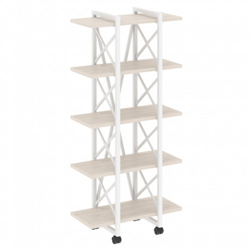 Loft Стеллаж на колесных опорах-5 полок VR.L-MST.K-5.4V Денвер светлый/Белый металл 800*400*1704