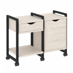 Loft Тумба на колесных опорах наборная. Вариант №3 VR.L-TN-3.K Денвер светлый/Чёрный металл 970*460*767