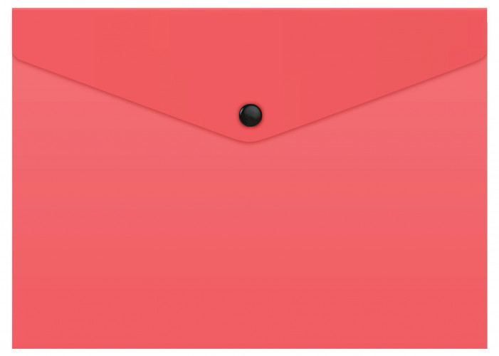 Конверт на кнопке Бюрократ -PK803TA5PINK A5 гориз. пластик 0.15мм коралловый