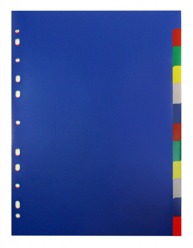 Разделитель индексный Бюрократ ID116E A4 пластик 12 индексов цветные разделы