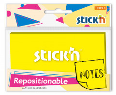Блок самоклеящийся бумажный Stick`n 27078 76x126мм 80лист. 70г/м2 желтый неон 1цв.в упак.