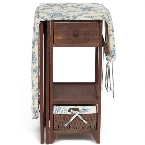 Гладильный комод с 1 корзиной и 1 ящиком Secret De Maison LA GRAN (mod.XD1156), дерево павловния, мдф, 124х33х74см, brown (коричневый)