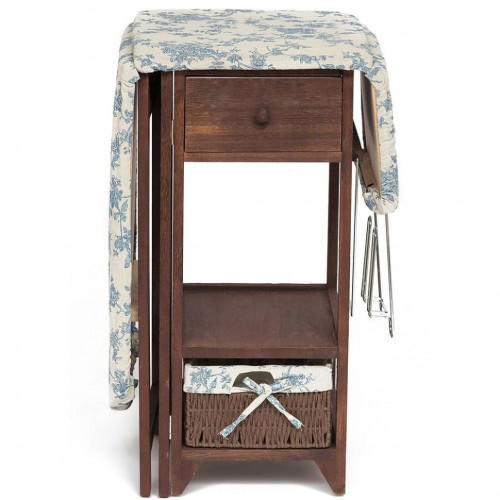 Гладильный комод с 1 корзиной и 1 ящиком Secret De Maison LA GRAN (mod.XD1156), дерево павловния, мдф, 124х33х74см, brown (коричневый)