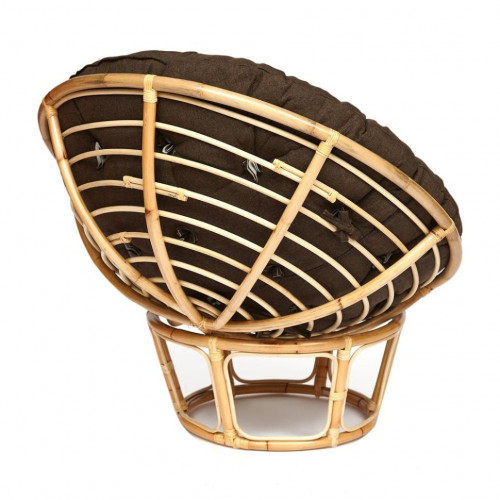 Кресло "PAPASAN ECO"  P115-1/SP STD / c подушкой, ремешками /, Natural (натуральный), ткань Коричневый, 3М7-147