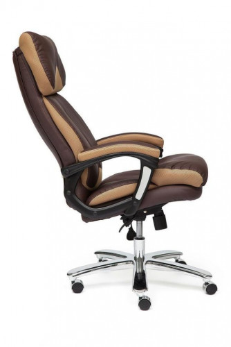 Кресло GRAND , Кожа  +  кож.зам/ткань, коричневый/бронза-21