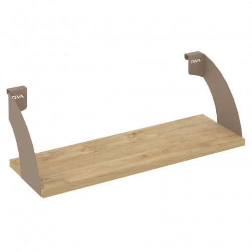 Навесные полки. Кронштейны+ЛДСП полка 600мм MAN-41-6 Тиквуд светлый/Мокко металл 600*220*200