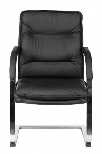 Кресло Бюрократ T-9927SL-LOW-V черный кожа низк.спин. полозья металл хром