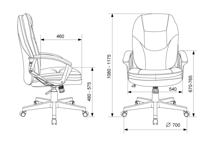 Кресло руководителя Бюрократ CH-868N черный эко.кожа крестов. пластик