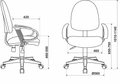 Кресло Бюрократ CH-300 черный 3C11 крестов. пластик