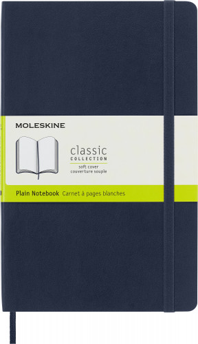 Блокнот Moleskine CLASSIC SOFT QP618B20 Large 130х210мм 192стр. нелинованный мягкая обложка синий сапфир