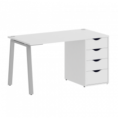 Home Office Стол письменный VR.SP-3-138.4.A Белый/Серый металл 1380*720*750