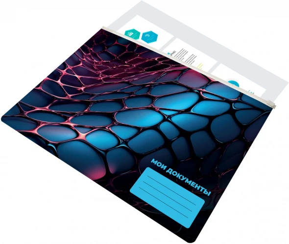 Папка на молнии ZIP Silwerhof Web A4+ ПВХ 0.25мм