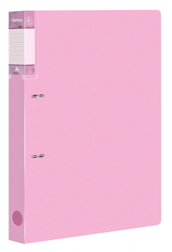 Папка на 2-х D-кольцах Бюрократ Gems GEM0812/2RPIN A4 пластик 0.7мм кор.32мм торц.карм с бум. встав розовый аметист