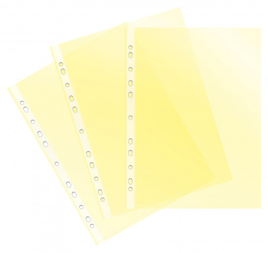 Папка-вкладыш Бюрократ Премиум -013YEL желтый глянцевые А4+ 30мкм (упак.:50шт)