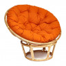 Кресло "PAPASAN ECO"  P115-1/SP STD / c подушкой, ремешками /, Natural (натуральный), ткань Оранжевый, С 23