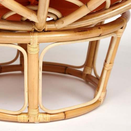 Кресло "PAPASAN ECO"  P115-1/SP STD / c подушкой, ремешками /, Natural (натуральный), ткань Оранжевый, С 23