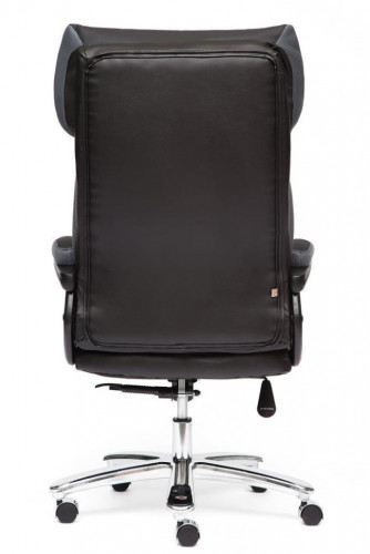 Кресло GRAND , Кожа  +  кож.зам/ткань, черный/серый-12
