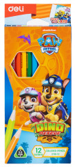 Карандаши цв. Deli EC116-12 Paw Patrol тополь 12цв. коробка/европод.