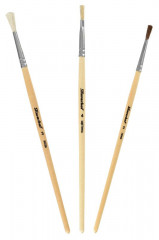 Набор кистей Silwerhof 980055 (наб.3шт) пон.круг.№2/коз.круг.№3/щет.плос.№4 дерев.ручка