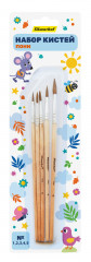 Набор кистей Silwerhof Веселые друзья (наб.5шт) пон.круг.№1-5 дерев.ручка