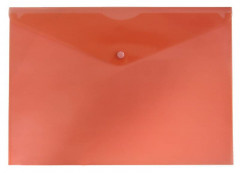 Конверт на кнопке Бюрократ Economy -PK100RED A4 пластик 0.10мм красный