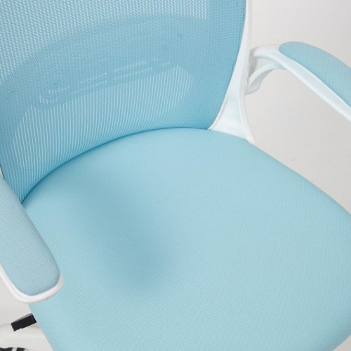 Кресло Happy white, ткань, голубой