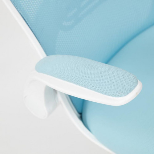 Кресло Happy white, ткань, голубой
