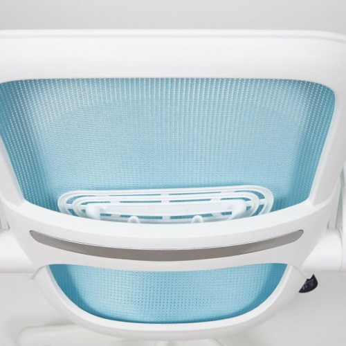 Кресло Happy white, ткань, голубой