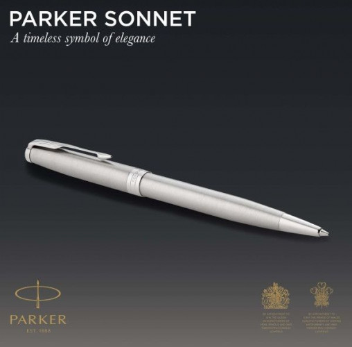 Ручка шариков. Parker Sonnet Core K526 (CW1931512) Stainless Steel CT M черн. черн. подар.кор.