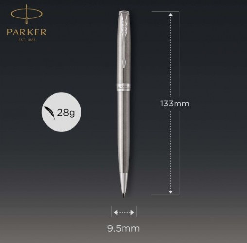 Ручка шариков. Parker Sonnet Core K526 (CW1931512) Stainless Steel CT M черн. черн. подар.кор.