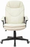 Кресло руководителя Бюрократ CH-868N слоновая кость OR-10 эко.кожа крестов. пластик