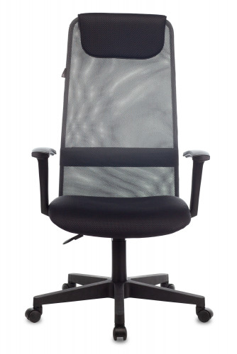Кресло руководителя Бюрократ KB-8 темно-серый TW-04 TW-12 сетка/ткань с подголов. крестов. пластик