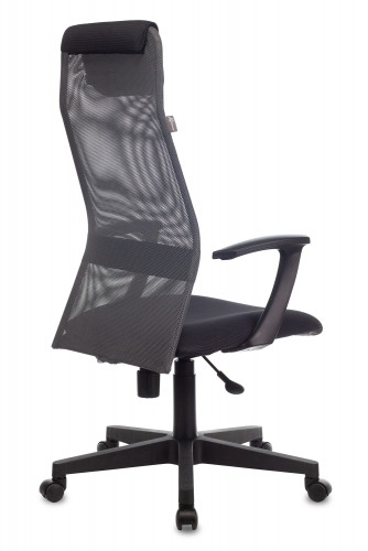 Кресло руководителя Бюрократ KB-8 темно-серый TW-04 TW-12 сетка/ткань с подголов. крестов. пластик