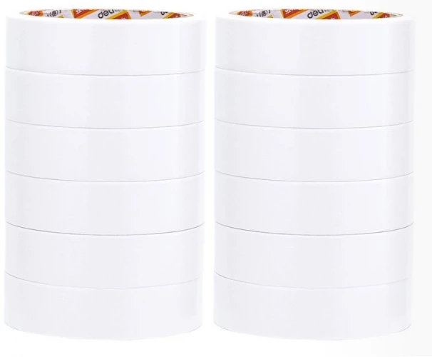 Клейкая лента канцелярская двусторонняя Deli EA365 белая шир.24мм дл.9.14м 80мкр (упак.:12шт)