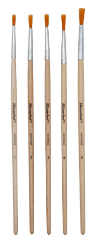Набор кистей Silwerhof Веселые друзья (наб.5шт) синтетика №1-5 дерев.ручка