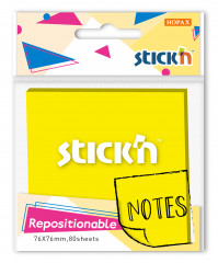 Блок самоклеящийся бумажный Stick`n 27070 76x76мм 80лист. 70г/м2 желтый неон 1цв.в упак.