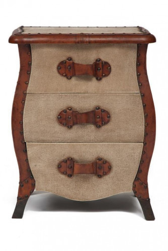 Комод Secret De Maison MONDE ( mod. M-5089 ) , дерево манго/кожа буйвола/ткань, 50*36*65, коричневый, ткань: винтаж