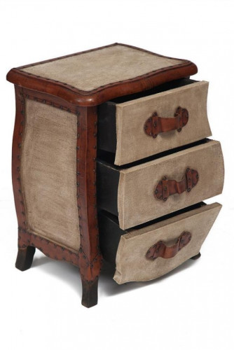 Комод Secret De Maison MONDE ( mod. M-5089 ) , дерево манго/кожа буйвола/ткань, 50*36*65, коричневый, ткань: винтаж