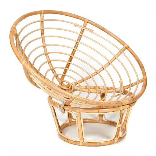 Кресло "PAPASAN ECO"  P115-1/SP STD / c подушкой, ремешками /, Natural (натуральный), флок Олива, 23