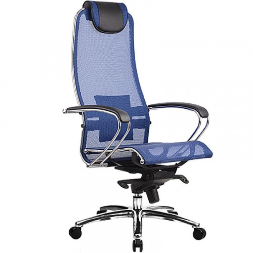 Кресло Метта Samurai S-1.04 MPES синий, сетчатая ткань