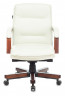 Кресло руководителя Бюрократ T-9927WALNUT-LOW слоновая кость кожа низк.спин. крестов. металл/дерево