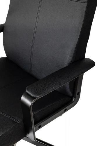 Кресло руководителя Бюрократ DOMINUS черный эко.кожа крестов. металл