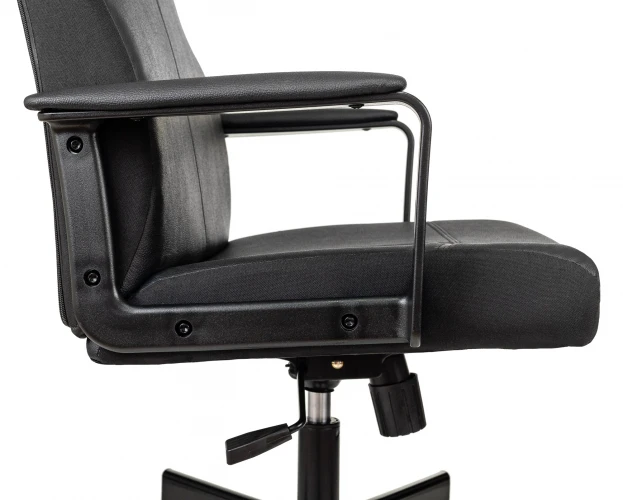 Кресло руководителя Бюрократ DOMINUS черный эко.кожа крестов. металл