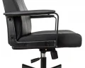 Кресло руководителя Бюрократ DOMINUS черный эко.кожа крестов. металл
