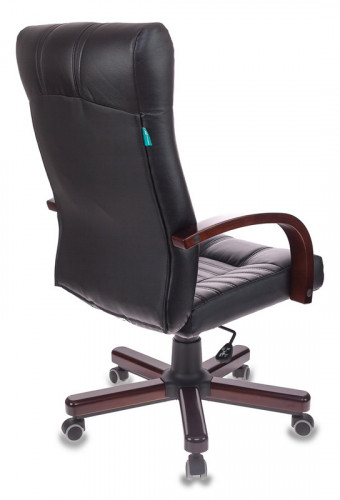 Кресло руководителя Бюрократ KB-10WALNUT черный эко.кожа крестов. металл/дерево