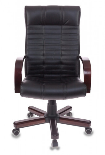 Кресло руководителя Бюрократ KB-10WALNUT черный эко.кожа крестов. металл/дерево