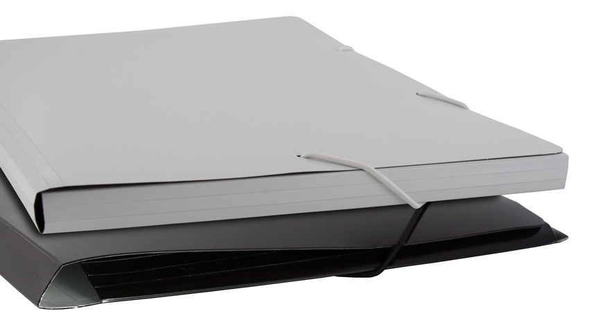 Папка на резинке Бюрократ Black&White BWPR05 A4 пластик 0.5мм кор.30мм ассорти