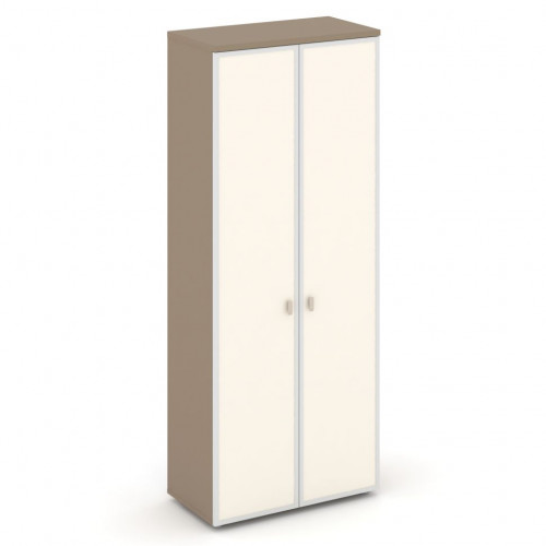 Estetica Шкаф высокий широкий (2 высок. фасада стекло лакобель в раме) ES.ST-1.10R I Латте/Лакобель ivory 800*420*1977