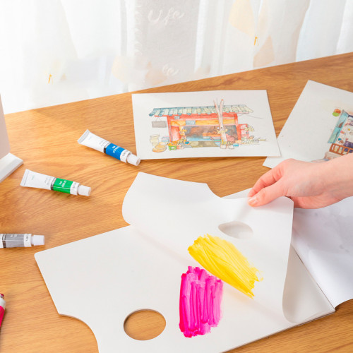 Палитра для смешивания красок Deli 73629 прямоугольная A4 210х297мм наб.:30 листов бумага